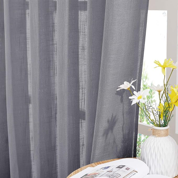 NICETOWN Sheer Curtains 84 inches Long Linen Look - Image 4