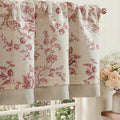 jinchan Amlie Floral Linen Valance Curtain Farmhouse Kitchen Valance by JINCHAN