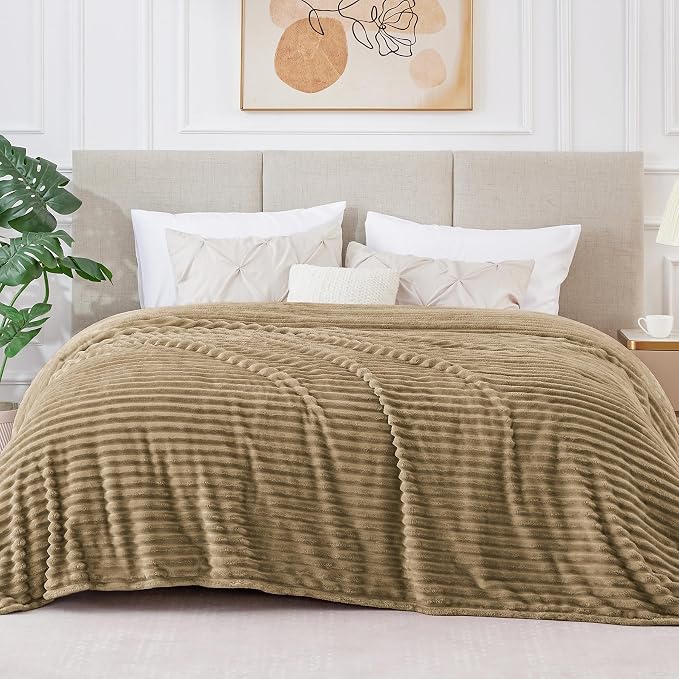 BEDELITE Fleece Blanket King Size – 3D Ribbed Jacquard Soft and Warm Decorative - Image 8