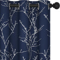 Deconovo Blackout Curtains, Thermal Insulated Soundproof Drapes, Branch Silver by Deconovo