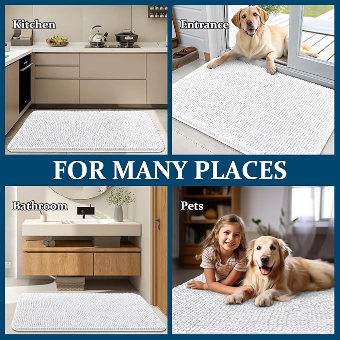 OLANLY Dog Door Mat for Muddy Paws 47x17, Absorbs Moisture and Dirt, Absorbent - Image 8