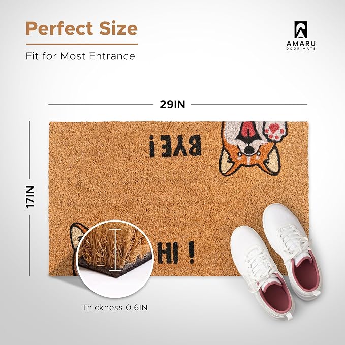 Hi-Bye Dog - 17"x29" - Coir Door Mat - Welcome Mats - Image 2