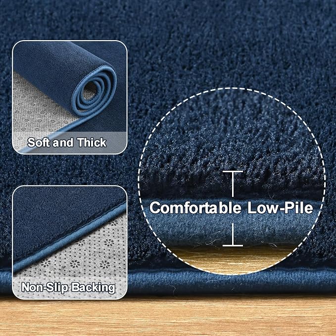 Amearea Large Modern Area Rugs for Bedroom Living Room, 6x9 Feet Navy Blue - Image 5