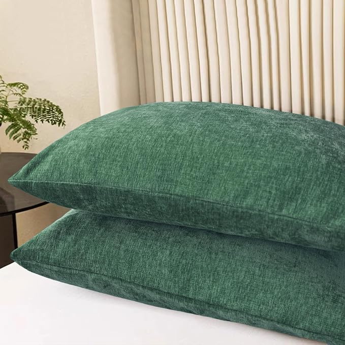CaliTime Throw Pillow Covers Decorative 20 X 26 Inches Pack of 2 Cozy Chenille - Image 3