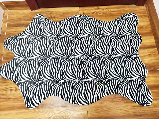 Faux Fur Zebra Animal Print Rug Perfect Throw Area Rug Carpet Floor Mat - Image 2