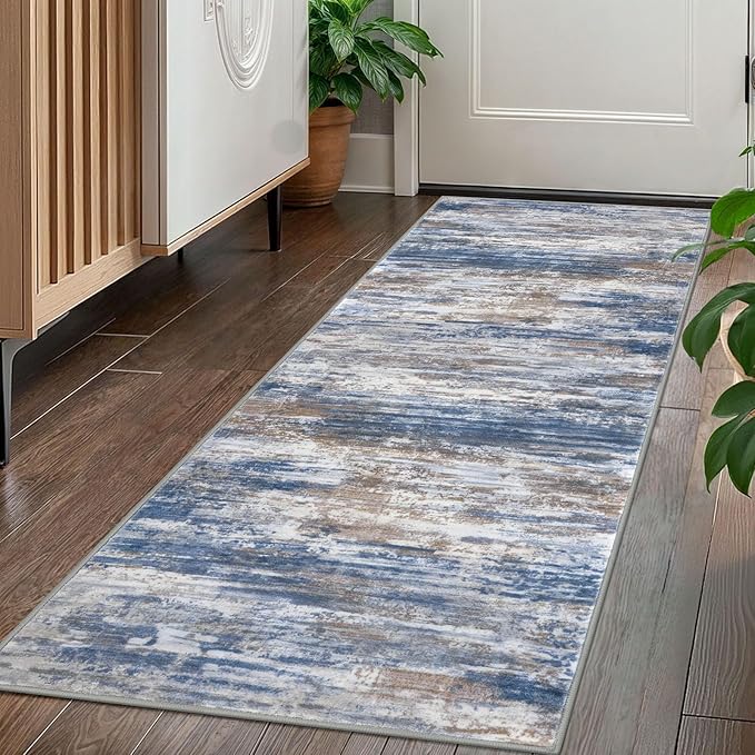KOZYFLY Kitchen Runner Rug for Hallway Non-Slip Modern Abstract Runner Rug 2x5 by KOZYFLY