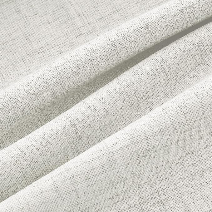 MIULEE 100% Blackout Linen Curtains 42 x 72 Inch Light Beige 2 Panels | Thermal - Image 9
