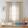 Aiyufeng Taupe Sheer Curtains 96 Inches Long 2 Panels Set, Semi Transparent by Aiyufeng