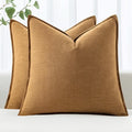 MIULEE Decorative Linen Pillow Covers 20x20 Inch Hazel ​Boho Farmhouse​ by MIULEE