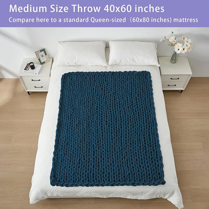 Bigacogo Chunky Knit Throw Blanket - Image 5