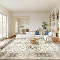AMADA HOMEFURNISHING 9x12 Washable Area Rug, Low-Profile Large Area Rug by AMADAHOMEFURNISHING