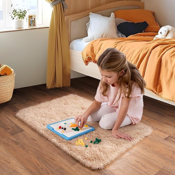Small Area Rug, 2x3 Rug for Bedroom Shaggy Throw Rugs for Dorm Rug, Soft Shag - Image 3