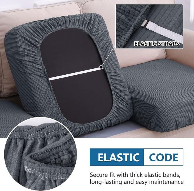 hyha Waterproof Couch Cushion Covers, Sectional Sofa Cushion Slipcovers L Shape - Image 4