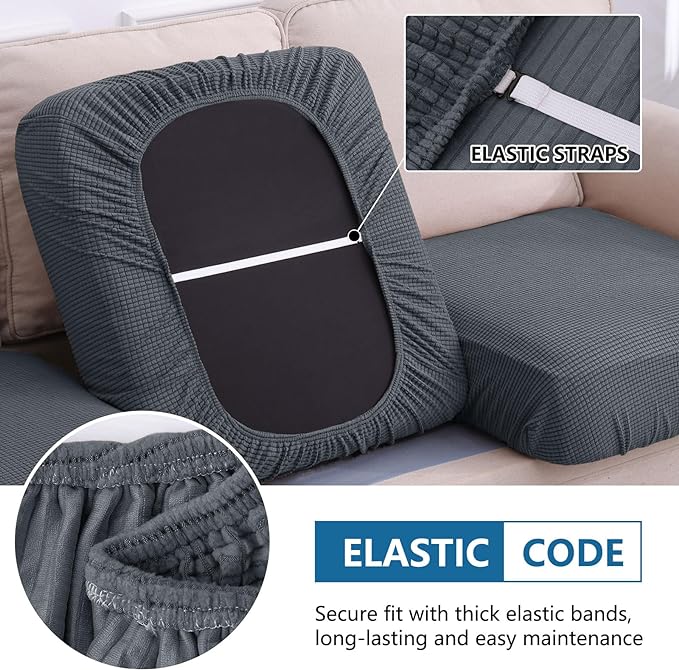 hyha Waterproof Couch Cushion Covers, Washable Sofa Cushion Slipcovers - Image 4