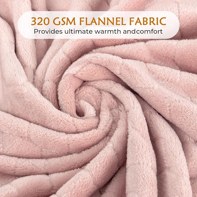TOONOW Fleece Blanket Textured Fuzzy Plush Throw Blanket Twin Size 60" x 80" - Image 4