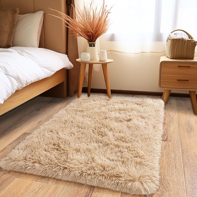 Pionblank Fluffy Small Rug for Bedroom 2x3 Feet, Shag Soft Area Rug, Modern - Image 4