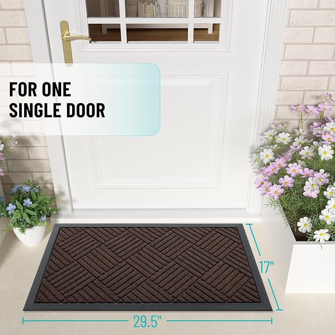 OLANLY Front Door Mat Outside Entrance 29.5x17, Heavy Duty Sturdy Natural - Image 2