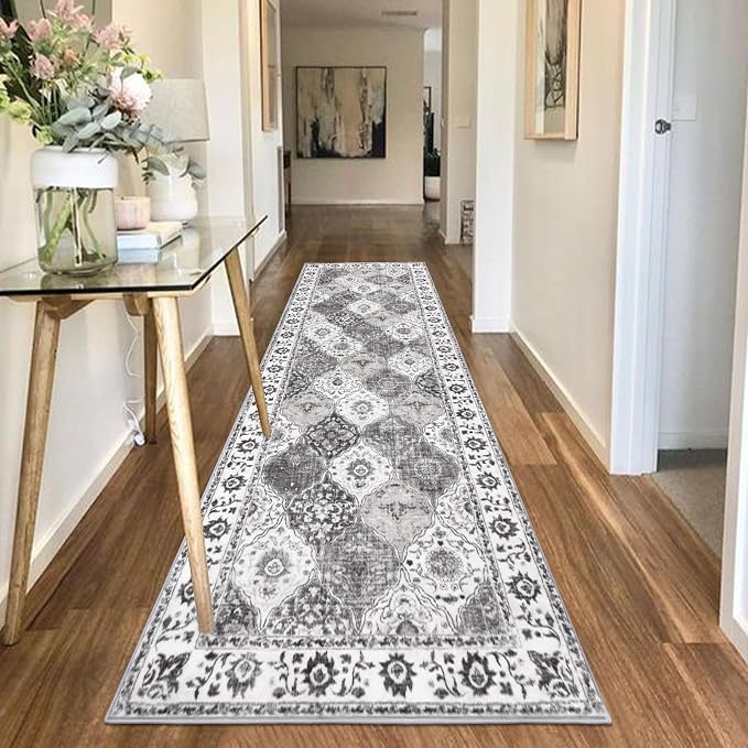 HEBE Hallway Runner Rug 2'8''x8' Washable Vintage Distressed Area Rugs Non Slip - Image 6