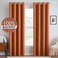 MIULEE Linen Curtains for Bedroom 100% Blackout Thermal Insulated Orange by MIULEE