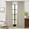 Oatmeal Linen Blackout 120 Inch Curtains by Twodrapes