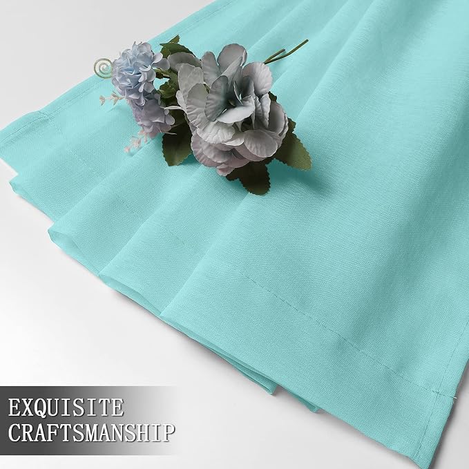 Tollpiz Sheer Curtain Linen Textured Bedroom Curtains Sheer Light Filtering Rod - Image 7