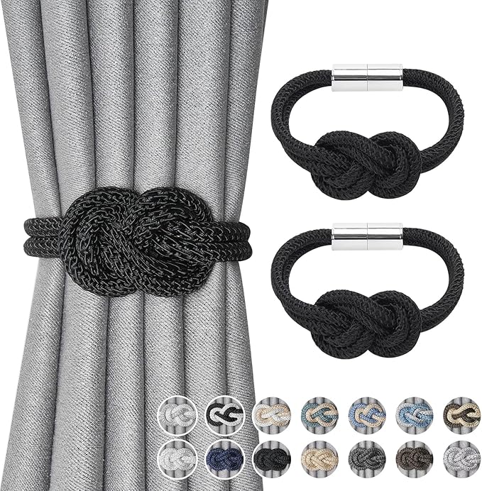 NICEEC 2 Pack Mini Magnetic Curtain Tiebacks Nordic Simple Style Drape Tie by NICEEC