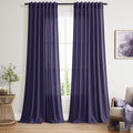Purple Linen Curtains 90 Inch Long 2 Panels Set by Nanspring