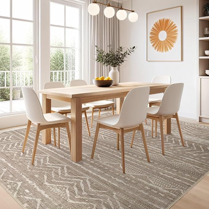 Nakagishi 7x9 Area Rugs Living Room: Washable Boho Large Neutral Soft Farmhouse - Image 7