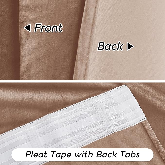 RYB HOME Back Tab Velvet Curtains - Image 5