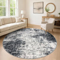 IOHOUZE Abstract Round Area Rug 8 Ft Washable Circle Rugs Large Round Rug Non by iOhouze