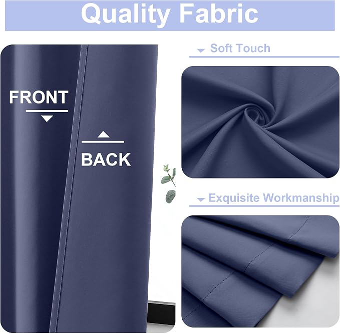 Simplebrand Ava Denim Blue Blackout Curtains - Image 2