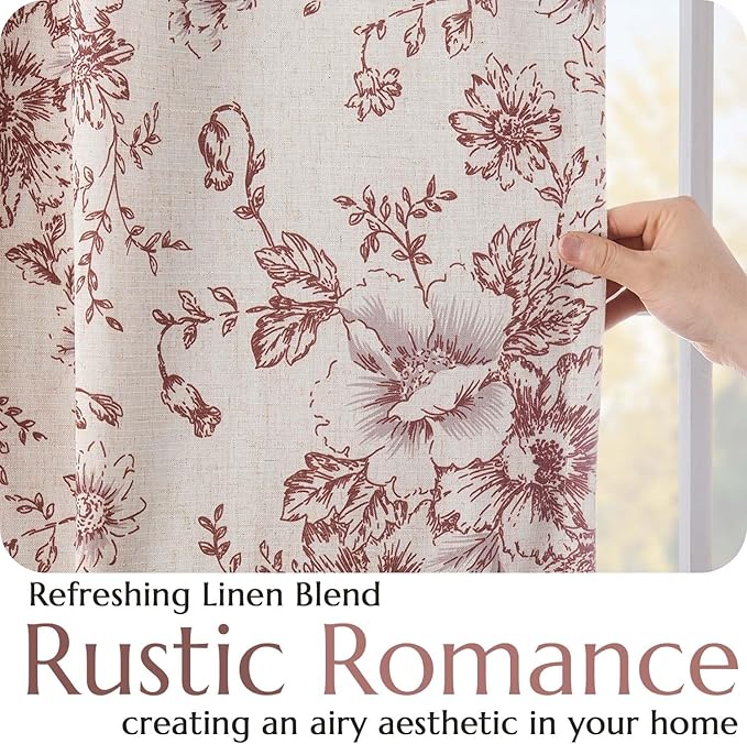 jinchan Blackout Floral Curtains - Image 5