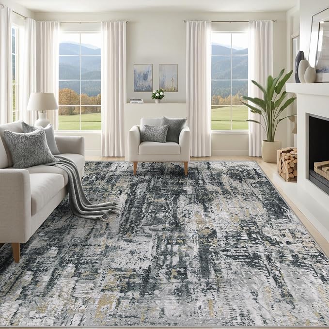 XLUEZ 8x10 Area Rugs for Living Room, Washable Modern Abstract Large Area Rug by XLUEZ
