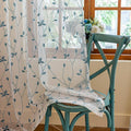 AmHoo 2 Panels Embroidered Leaf Pattern Semi Sheer Curtains Foliage Floral by AmHootextile