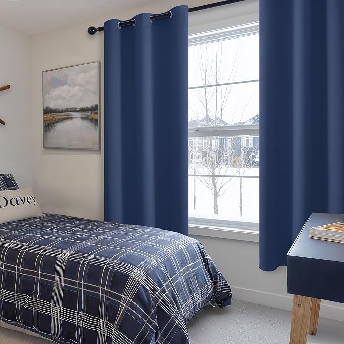 Room Darkening Window Curtains for Bedroom, 38 x 63 Inch | Thermal Insulated - Image 6