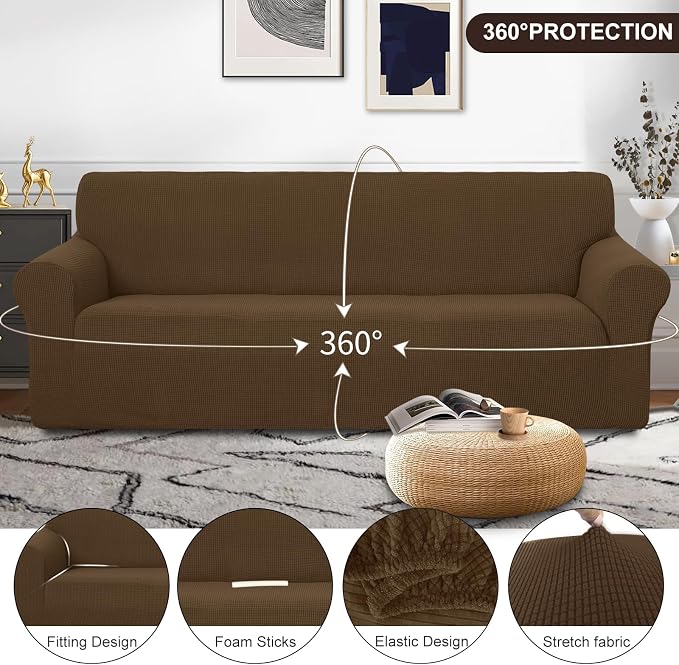 U-NICE HOME 4 Seater Stretch Couch Cover Sofa Cover Washable Sofa Slipcover - Image 3
