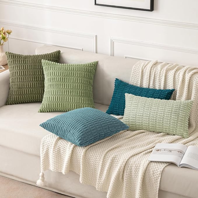 MIULEE Pack of 2 Corduroy Decorative Throw Pillow Covers 20x20 Inch Soft Boho - Image 2