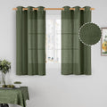 LAMIT Semi Sheer Linen Curtains 48 Inch Length, Light Filtering Panels Bronze by LAMIT
