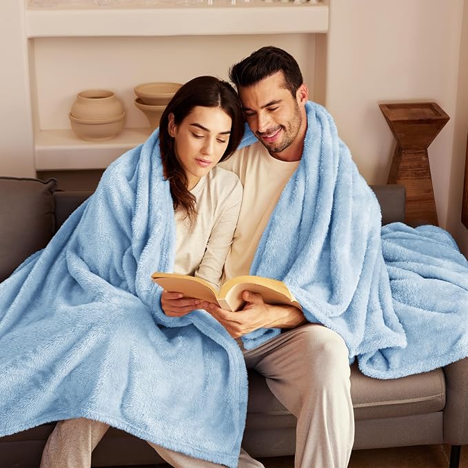 Exclusivo Mezcla Plush Fuzzy Fleece Bed Blanket King Size, Super Soft, Fluffy - Image 2