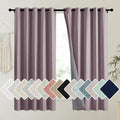 NICETOWN Chaise Mauve Vintage Linen 100% Blackout Curtains by NICETOWN
