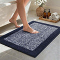 36x24 Large Bathroom Rugs Washable Non Slip, Dark Blue Bath Mat by Unknown