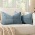 MIULEE Sky Blue Decorative Lumbar Throw Pillow Covers 12x20 Inch by MIULEE
