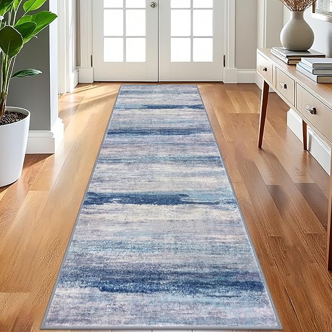 KOZYFLY 3x8 Ft Rug Modern Ombre Runner Rug by KOZYFLY