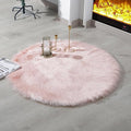 linmopm Faux Fur Rug Sheepskin Shag Fluffy Fuzzy Pink 3x3 ft Rugs by Limopmfauxfurproducts