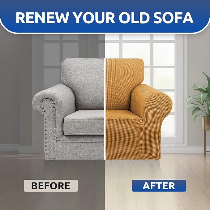 KEKUOU Stretch Single Sofa Slipcover 1 Piece Couch Sofa Cover Furniture - Image 7