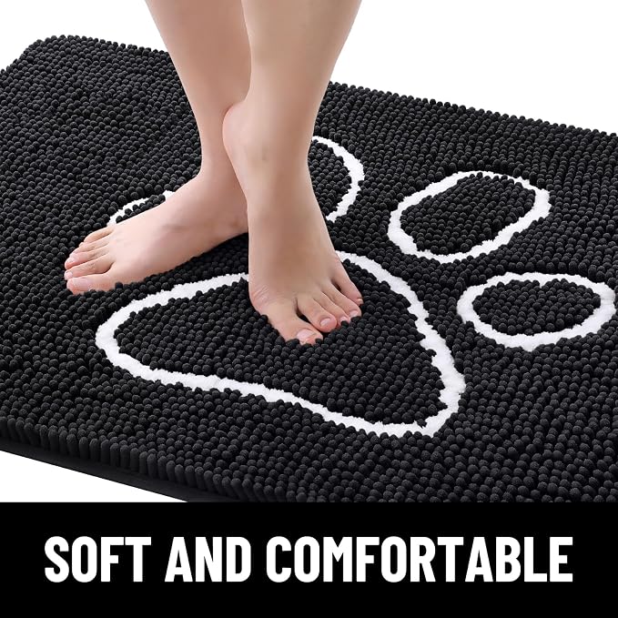 Smiry Dog Door Mat for Muddy Paws, Absorbent Dirt Trapper Non Slip Quick Dry - Image 4