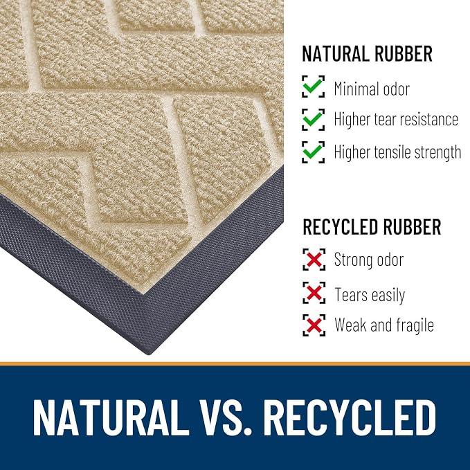 OLANLY Front Door Mat Outside 29.5x17, All-Season Absorbent Rubber Doormat | - Image 5