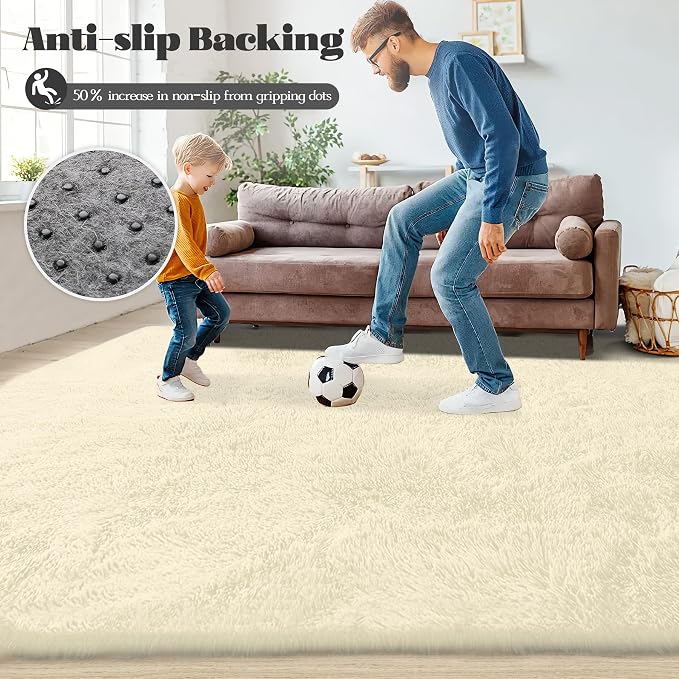 2x6 Runner Rug for Bedroom: Fluffy Shag Soft Washable Rugs Small Fuzzy Plush - Image 7