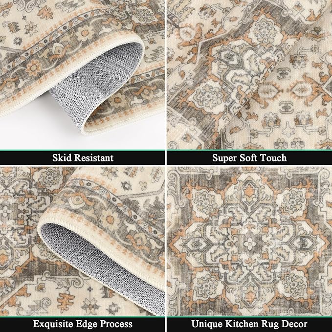HEBE Boho Kitchen Rug Sets 3 Piece - Image 4