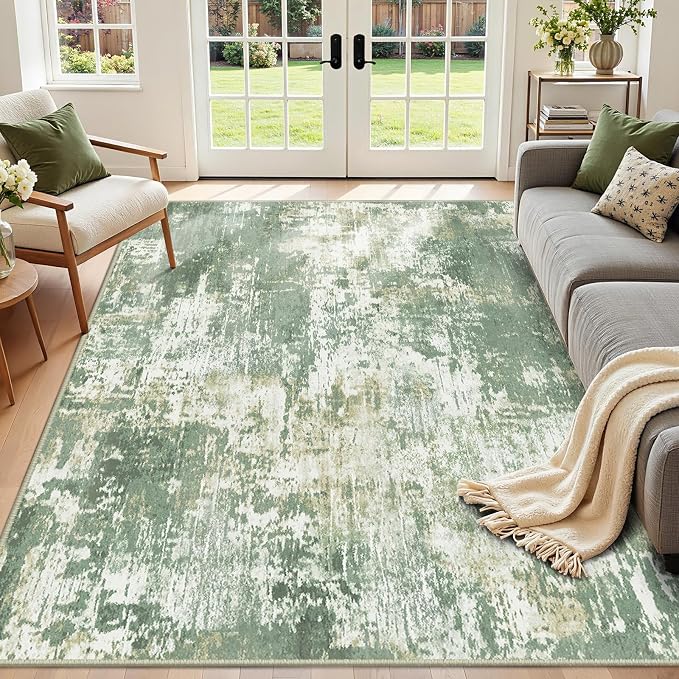 Washable Area Rugs 4'x6' Non-Slip Modern Abstract Soft - Image 8